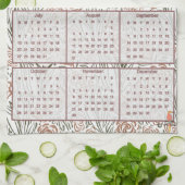 Linge De Cuisine Calendrier des motifs de fleurs 2025 (Plié)