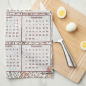 Linge De Cuisine Calendrier des motifs de fleurs 2025 (Quart Plié)