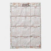 Linge De Cuisine Calendrier des motifs de fleurs 2025 (Vertical)
