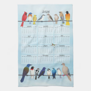 Linge De Cuisine calendrier des oiseaux de jardin 2026