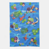 Linge De Cuisine Calendrier japonais Koi Fish Pond 2026 (Vertical)