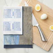 Linge De Cuisine Calendrier Ocean Waves Beach Rocks 2024 Photo (Quart Plié)