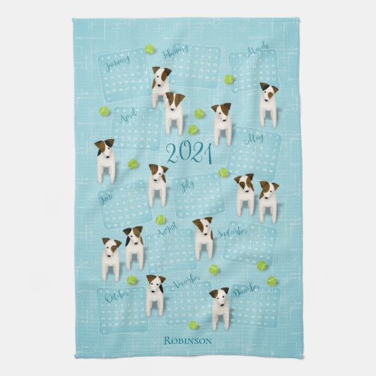 Linge De Cuisine Calendrier Parson Jack Russell Terriers 2021 (Vertical)