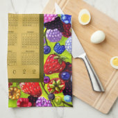 Linge De Cuisine Calendrier vertical 2022 avec frontière de baies (Quart Plié)