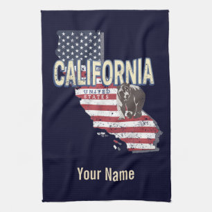 Linge De Cuisine California États-Unis Retro State Map Vintage
