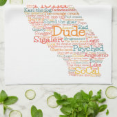 Linge De Cuisine California USA Slang Word Art Map (Plié)