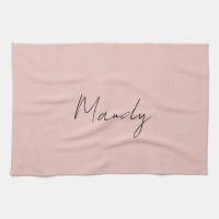 Calligraphie Élégant Rose Or Plaine Nom simple
