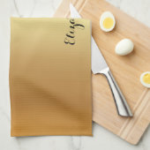 Linge De Cuisine Calligraphy Script Name Stylish Black And Gold (Quart Plié)