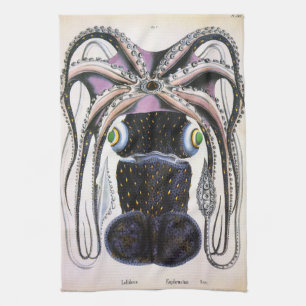 Linge De Cuisine Calmar géant ou Pieuvre, Animaux de la Vie Marine