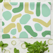 Linge De Cuisine Calypso Moderne Abstrait Vert Lime Or (Plié)