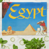 Linge De Cuisine Camel Vintage et pyramides (Plié)