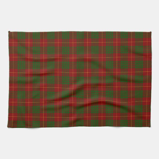 Linge De Cuisine Cameron tartan rouge vert plaid (Horizontal)