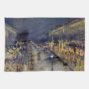 Linge De Cuisine Camille Pissarro - Boulevard Montmartre en nuit