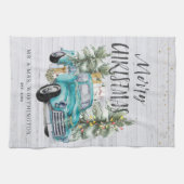 Linge De Cuisine Camion agricole rustique | Thé de Noël Monogramme (Horizontal)