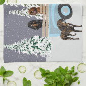 Linge De Cuisine Camion de chasse dans la neige (Plié)