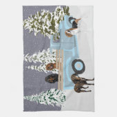 Linge De Cuisine Camion de chasse dans la neige (Vertical)