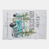 Linge De Cuisine Camion de Ferme Rustique | Thé de Noël Monogramme (Horizontal)