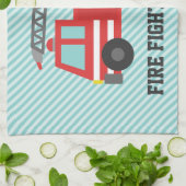 Linge De Cuisine Camion de feu rouge pour les petits pompiers (Plié)