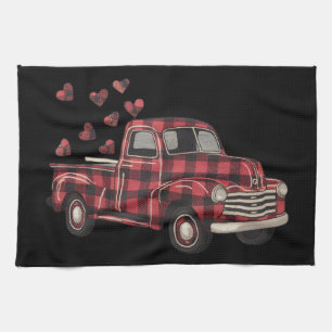 Linge De Cuisine Camion de la Saint-Valentin Funny Buffalo Plaid Le