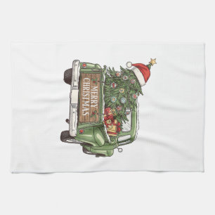 Linge De Cuisine Camion de Noël Vintage Joyeux Noël Hommes Femmes