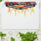 Linge De Cuisine Camion de pompiers de sapeur-pompier (Plié)