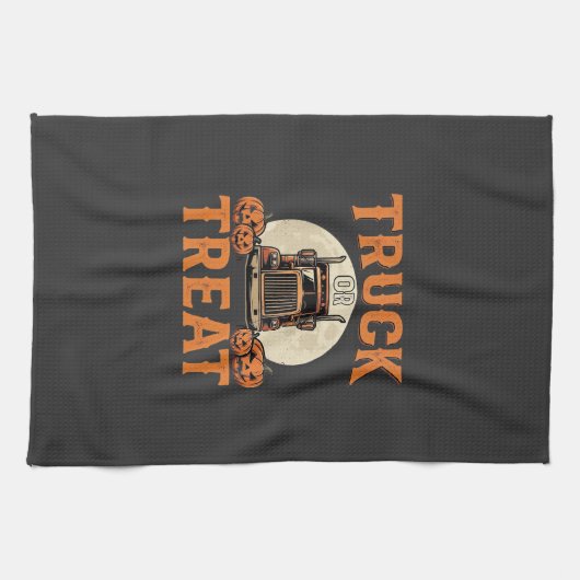 Linge De Cuisine Camion ou traiter Halloween conception de semi-rem (Horizontal)