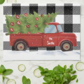 Linge De Cuisine Camion rouge de Noël sur Plaid (Plié)