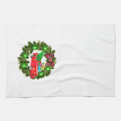 Linge De Cuisine Camion Rouge Traversant Une Guirlande De Noël (Horizontal)