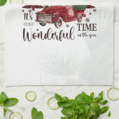 Linge De Cuisine Camion Rouge vintage, Pine Tree (Plié)