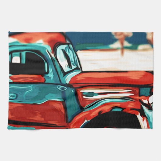 Linge De Cuisine Camion rouillé (Horizontal)