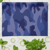 Linge De Cuisine Camo bleu marine, Camouflage (Plié)