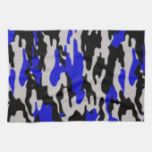 Linge De Cuisine Camo noir et bleu (Horizontal)