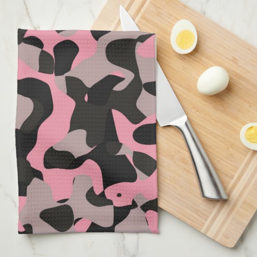 Linge De Cuisine Camo rose (Quart Plié)