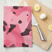 Linge De Cuisine Camo rose Brink ; Camouflage (Quart Plié)