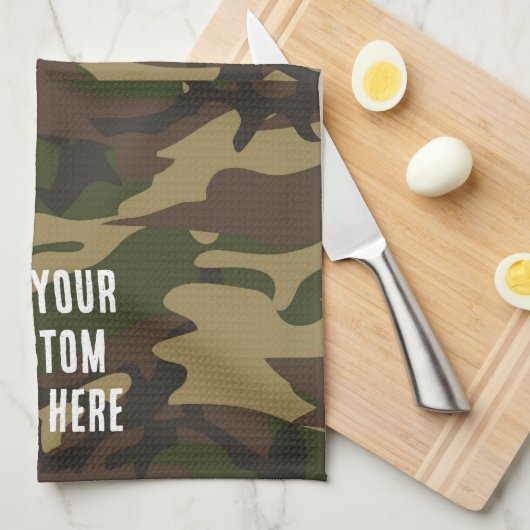 Linge De Cuisine Camo vert Dusty (Quart Plié)