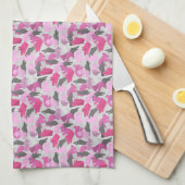 Linge De Cuisine Camouflage animal Silhouette rose (Quart Plié)
