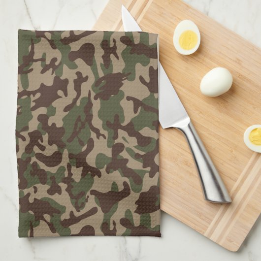 Linge De Cuisine Camouflage Bois Profond (Quart Plié)