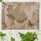 Linge De Cuisine Camouflage Désert Avec Galets, Militaire, Armée (Plié)