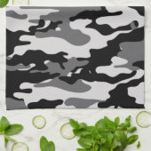 Linge De Cuisine Camouflage noir (Plié)