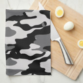 Linge De Cuisine Camouflage noir (Quart Plié)