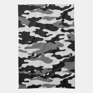 Linge De Cuisine Camouflage noir
