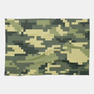 Linge De Cuisine Camouflage numérique en bois à 8 bits / Camo