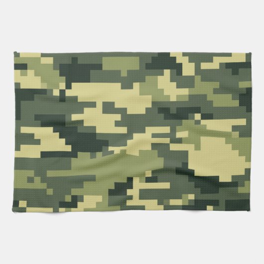 Linge De Cuisine Camouflage numérique en bois à 8 bits / Camo (Horizontal)