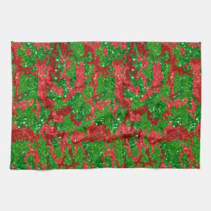 Linge De Cuisine Camouflage Parties scintillant Haus De Camo Xmas