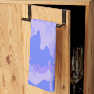 Linge De Cuisine Camouflage Pastel Blue Motif Abstrait