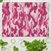 Linge De Cuisine Camouflage rose (Plié)