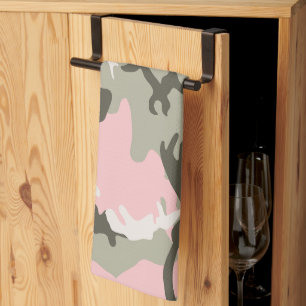 Linge De Cuisine Camouflage rose et vert, Militaire, Armée