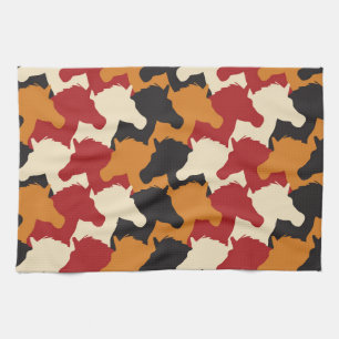 Linge De Cuisine Camouflage tête de licorne, répétition motif.