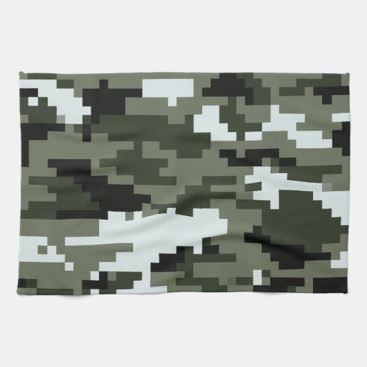 Linge De Cuisine Camouflage urbain numérique à 8 bits / Camo (Horizontal)
