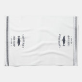 Linge De Cuisine Camp de poisson rustique blanc et marine Personnal (Horizontal)
